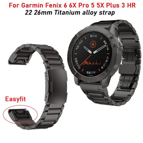 티타늄 합금 시계 밴드 스트랩 팔찌 GARMIN FENIX 5 5X PLUS/FENIX 6 6X PRO/FORERUNNER 945 WATCHBAND 스테인레스 스틸 벨트