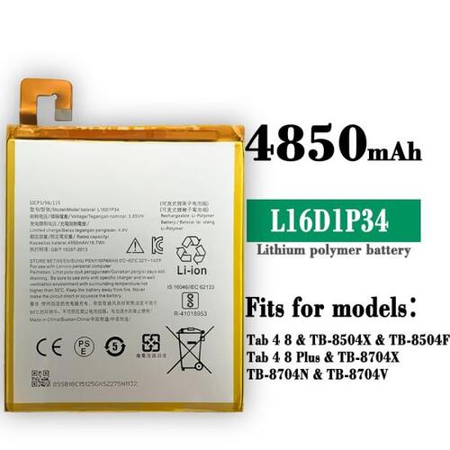 레노버 탭 4 8TB-8504X/탭 4 8 플러스 탭 E10 10/TB-X104F 배터리 용 100%  새 고품질 3500mAh L16D1P34 배터리