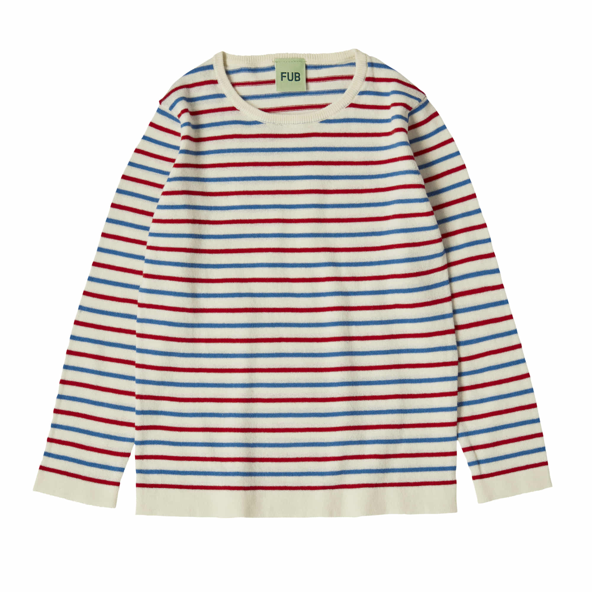 [FUB] Contrast Striped Blouse ecru/azure