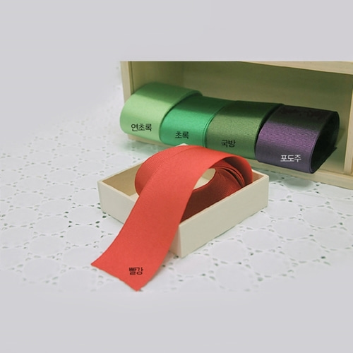 리본 테이프 40mm 골직 무지 테이프 연초록,초록,국방,포도주,빨강-골드뷰 패브릭 쏘잉 부자재