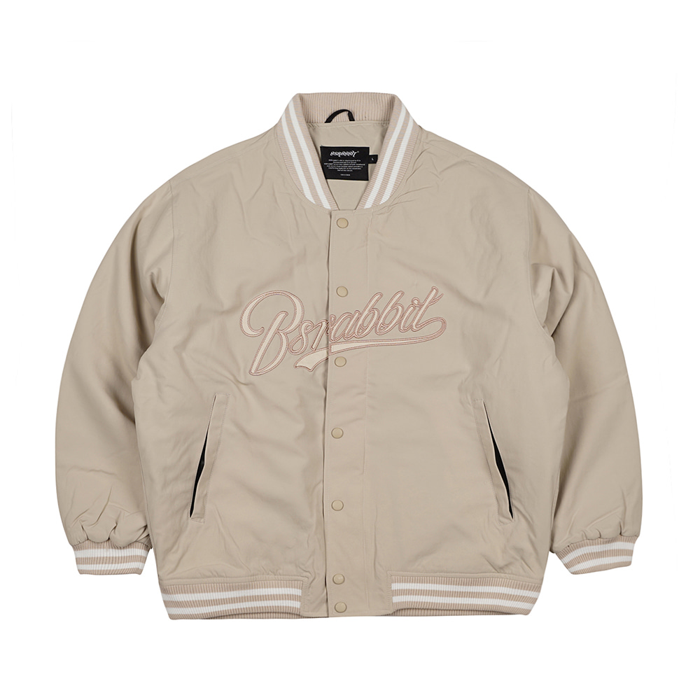 비에스래빗 2223 BSRABBIT LOGO VARSITY JACKET CREAM BEIGE 스노우 보드복 자켓