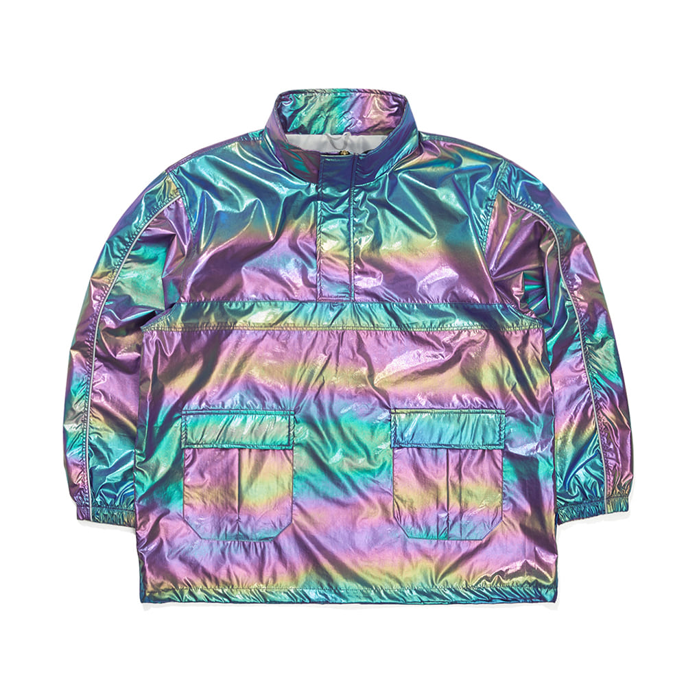 비에스래빗 2223 BSRABBIT RTR ANORAK JACKET HOLOGRAM GREEN 스노우 보드복 자켓