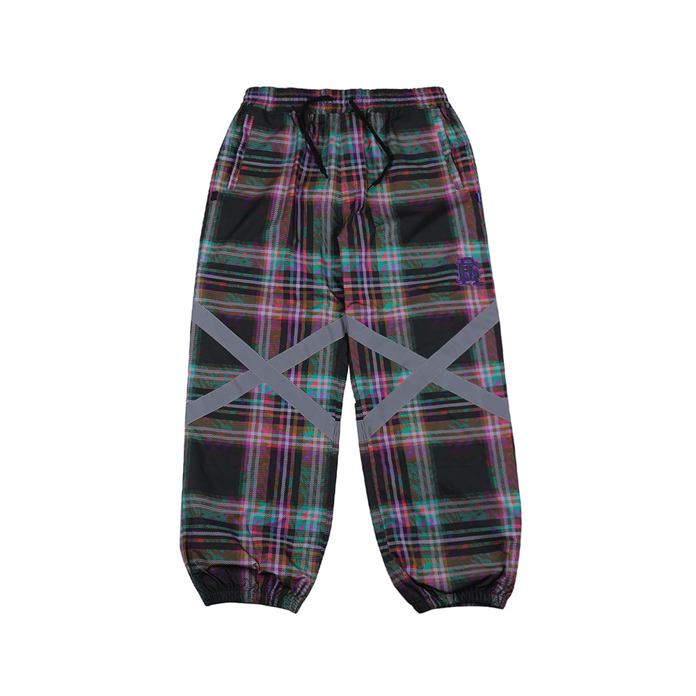 비에스래빗 2223 BSRABBIT BSR POT-X REFLECTIVE JOGGER PANTS PURPLE CHECK 스노우 보드복 조거 팬츠