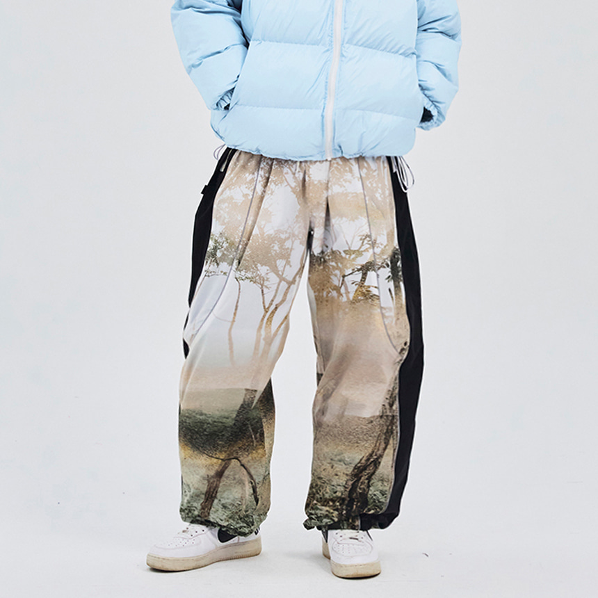 비에스래빗 2324 BSRABBIT PP WIDE JOGGER PANTS FOG FOREST 스노우 보드복 팬츠