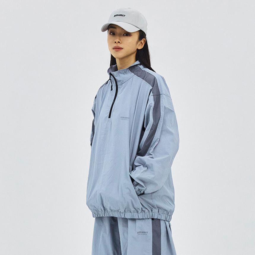 비에스래빗 2324 BSRABBIT LIGHTWEIGHT ANORAK JACKET CEMENT BLUE 스노우 보드복 자켓