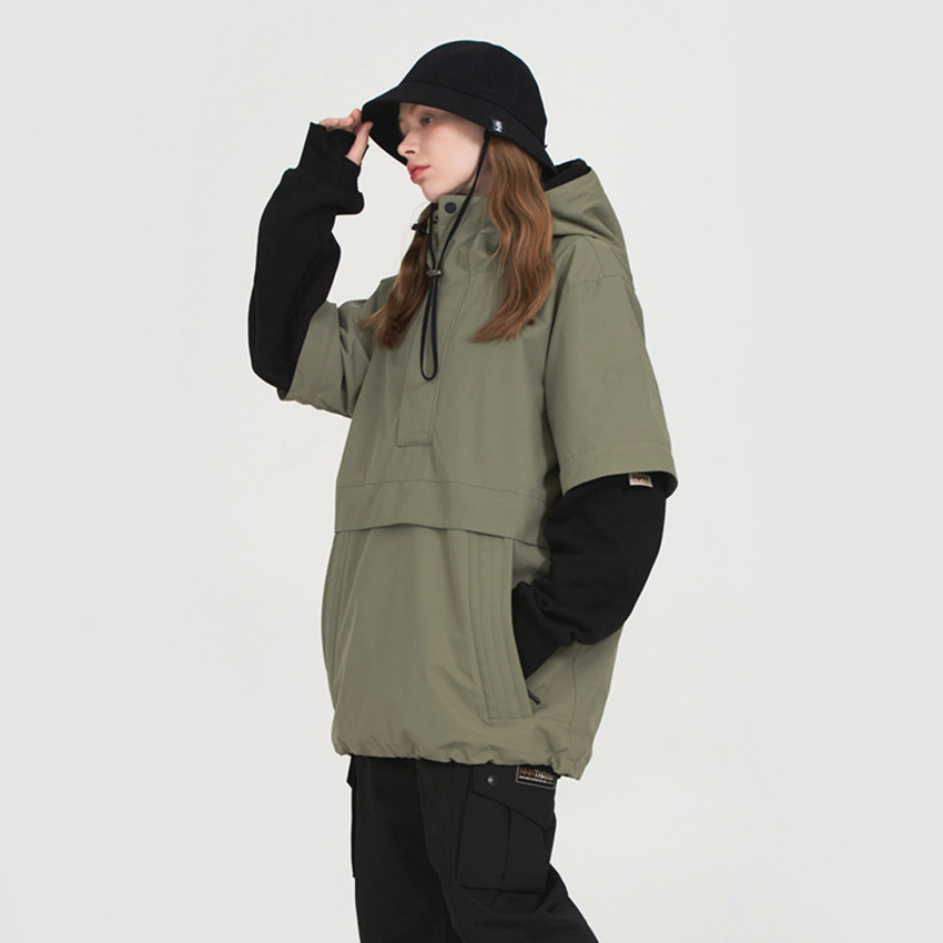 엔쓰리 엔쓰리 2324 NNN FELIX2 ANORAK JACKET KHAKI 스노우 보드복 아노락 자켓