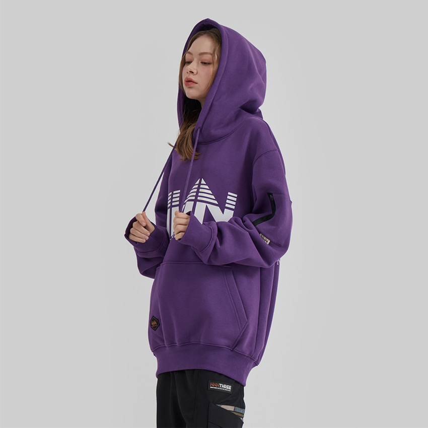 엔쓰리 엔쓰리 2223 NNN NT10TH HOOD Purple 스노우 보드복 후드 후디