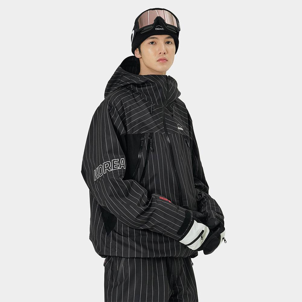 디미토 디미토 2324 DIMITO TEAM KOREA REPLICA 23 LEVEL 3L JACKET BLACK STRIPE 스노우 보드복 자켓