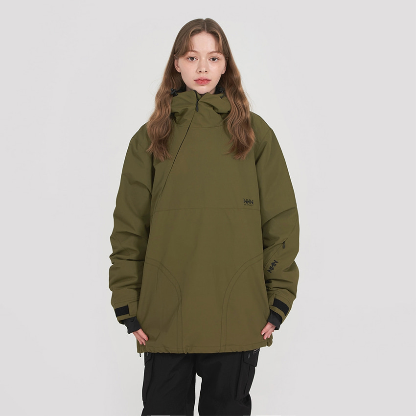 엔쓰리 엔쓰리 2324 NNN HIDE ANORAK JACKET OLIVE 스노우 보드복 아노락 자켓