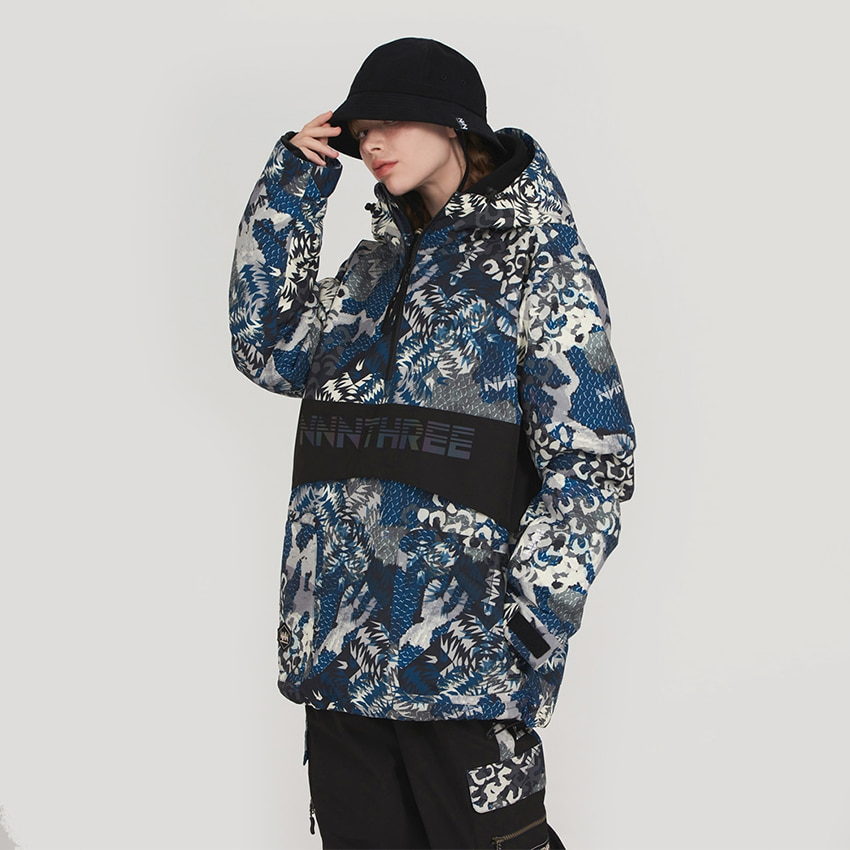 엔쓰리 엔쓰리 2324 NNN BLISS23 ANORAK JACKET CAMO / BLACK 스노우 보드복 아노락 자켓