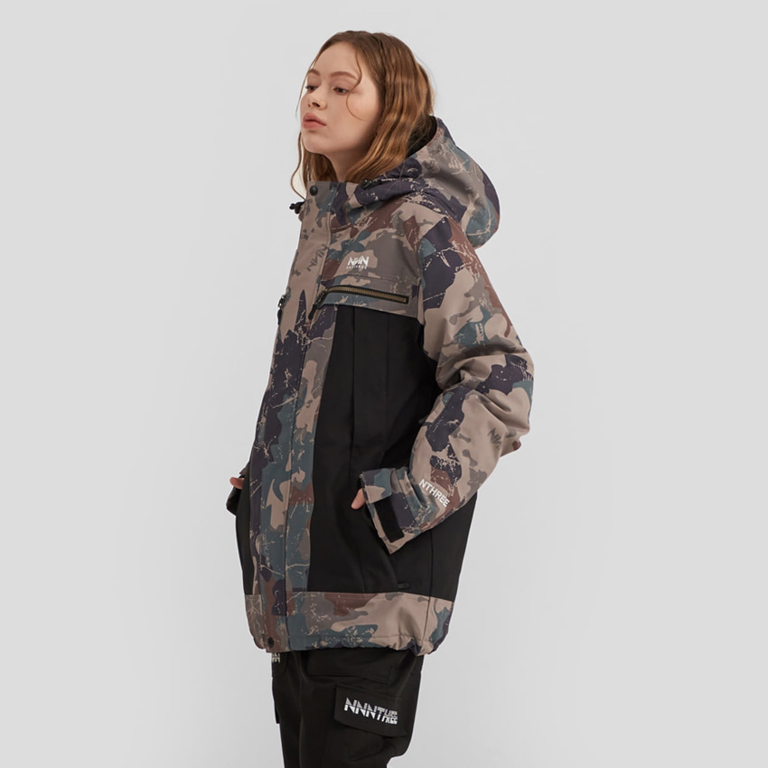 엔쓰리 엔쓰리 2223 NNN LUCAS JACKET CAMO/BLACK 스노우 보드복 자켓