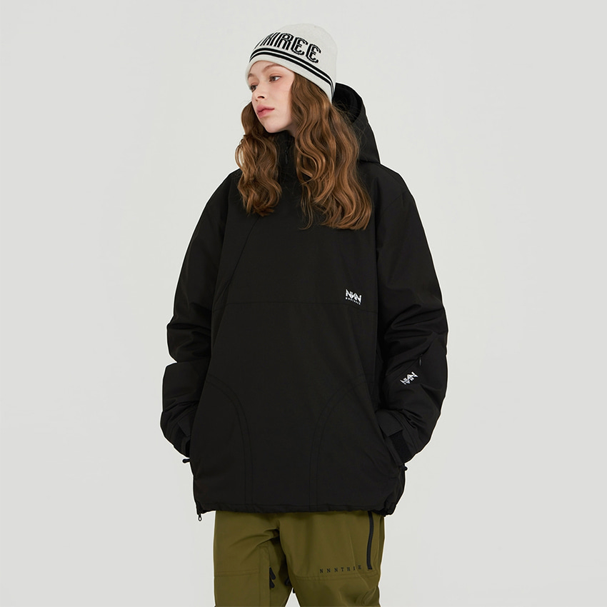 엔쓰리 엔쓰리 2324 NNN HIDE ANORAK JACKET BLACK 스노우 보드복 아노락 자켓