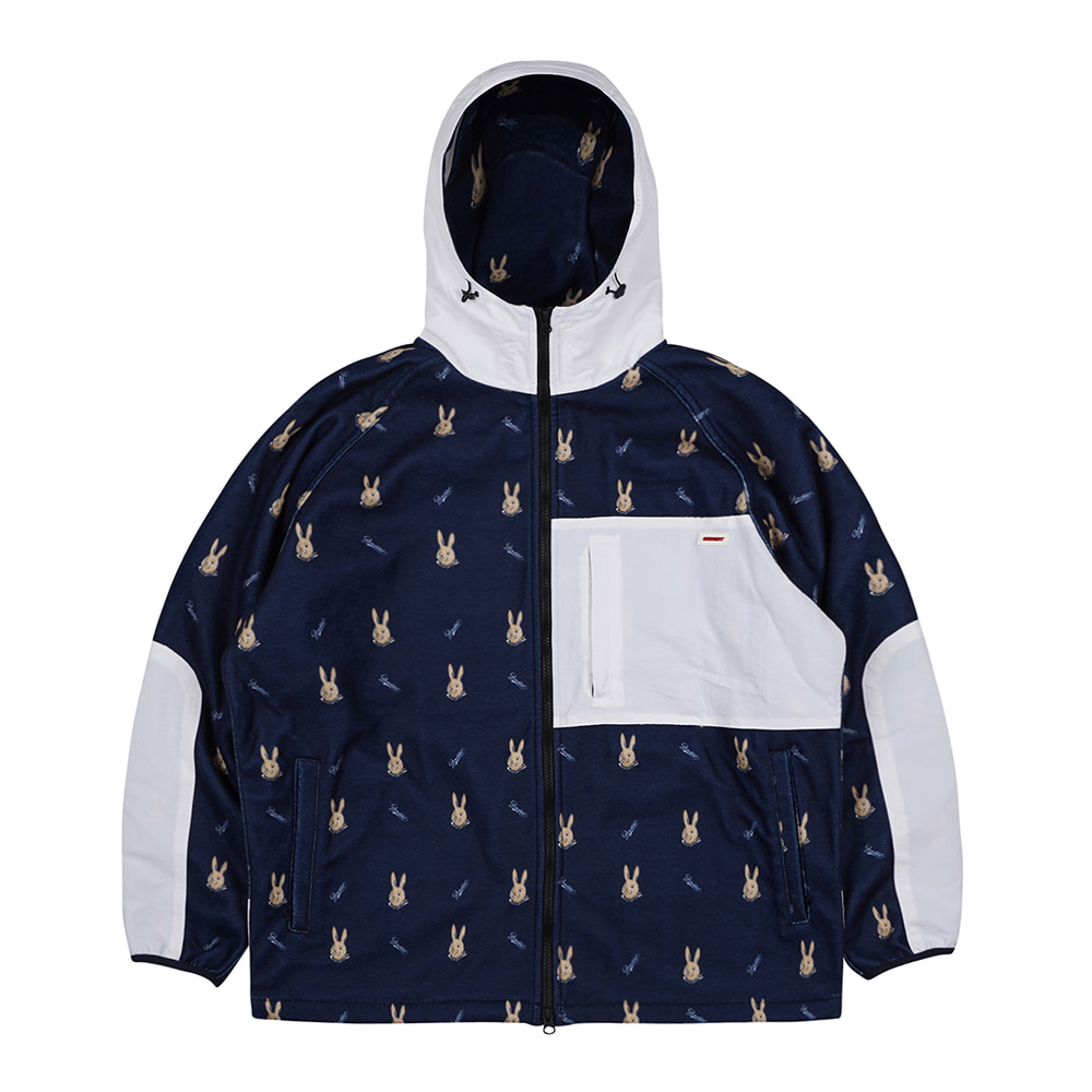 비에스래빗 2223 BSRABBIT ROYAL FLEECE HOODED JACKET MINI BEAR RABBIT NAVY 플리스자켓