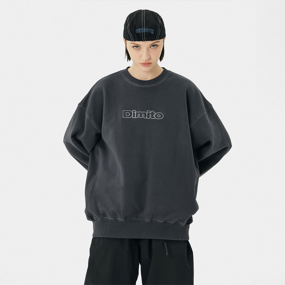 디미토 2324 DIMITO LINE SWEATSHIRTS CHARCOAL 스웨트셔츠