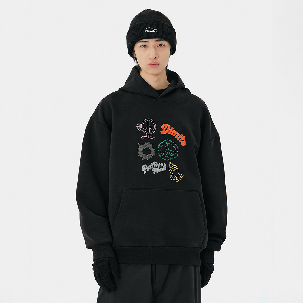 디미토 2324 DIMITO PRAY HOODIE BLACK 보드복후드