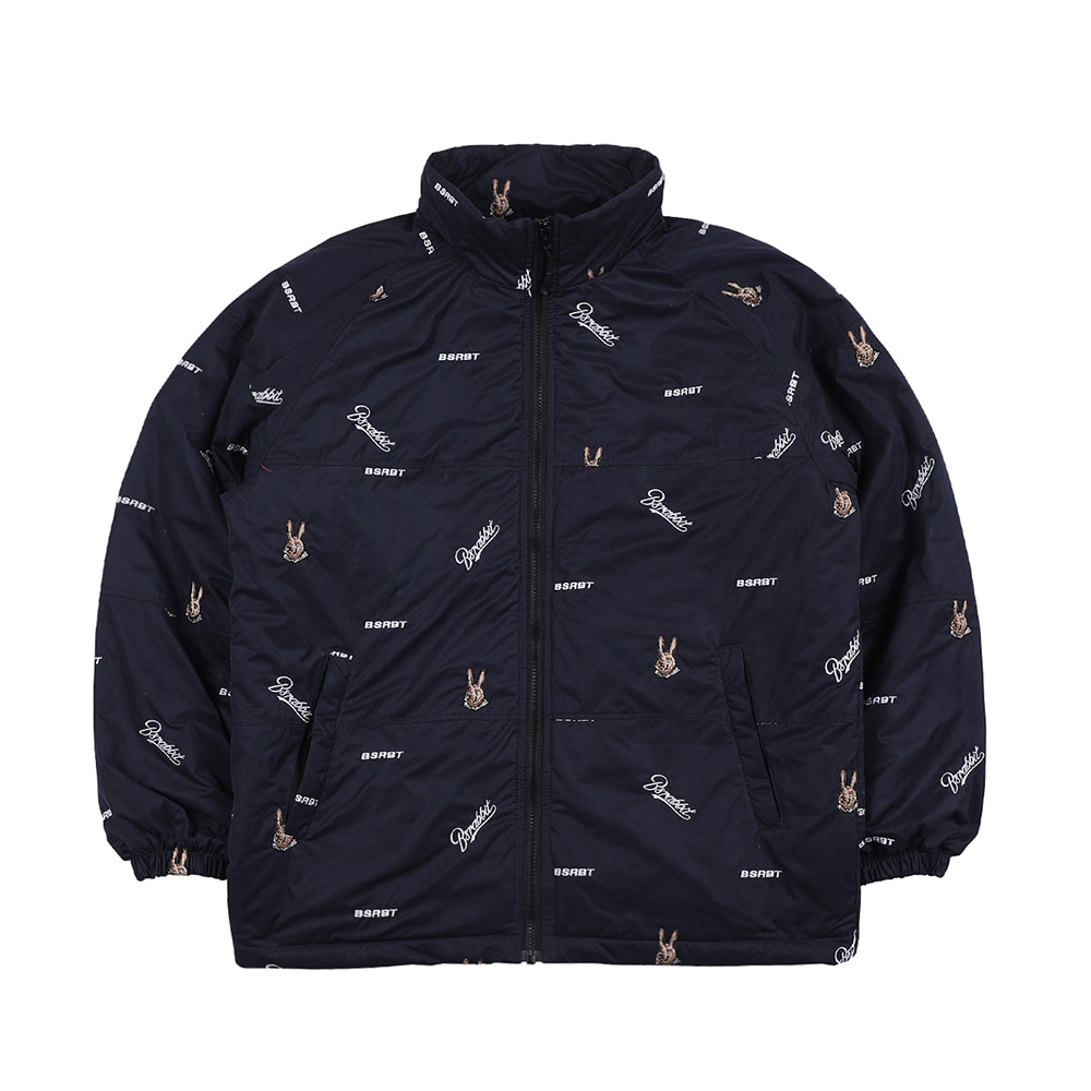 비에스래빗 2223 BSRABBIT BEARRABBIT LOGO PADDING JUMPER NAVY 보드자켓