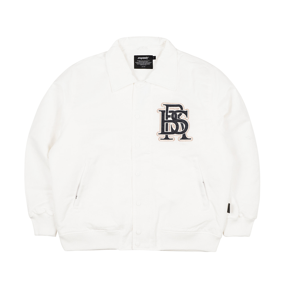 비에스래빗 2223 BSRABBIT BIG LOGO COLLAR VARSITY JACKET CREAM 스노우 보드복 자켓 바시티자켓