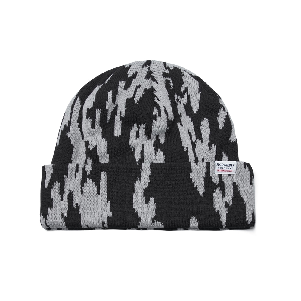 비에스래빗 2324 BSRABBIT FLAME BEANIE BLACK GRAY 스노우보드 비니