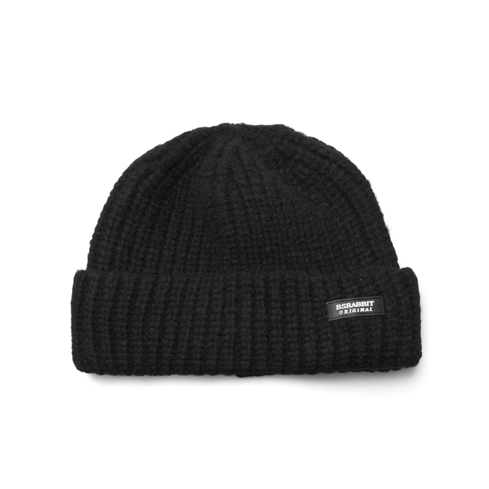 비에스래빗 2324 BSRABBIT LOGO RUBBER WAPPEN BEANIE BLACK 스노우보드 비니