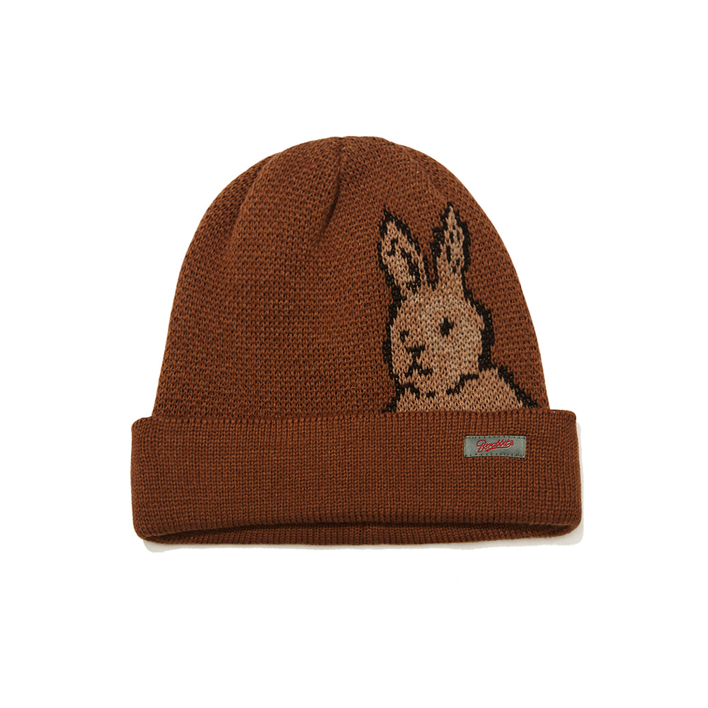 비에스래빗 2223 BSRABBIT HIDE BR BEANIE ORANGE 비니