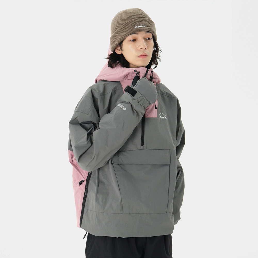 디미토 2324 DIMITO BLOCK PULLOVER JACKET LILAS 풀오버 보드자켓