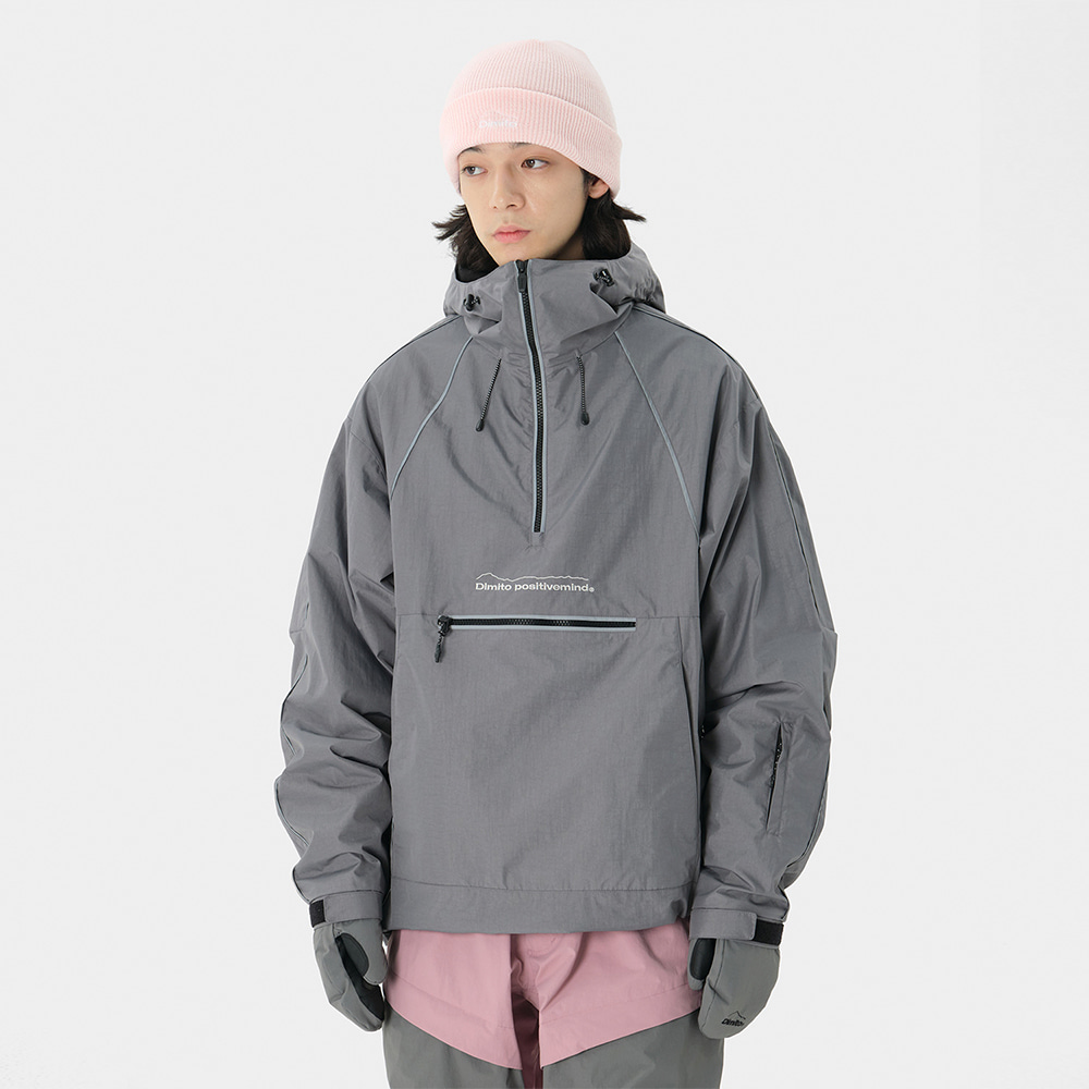 디미토 2324 DIMITO TRACK PULLOVER JACKET STEEL GREY 보드자켓