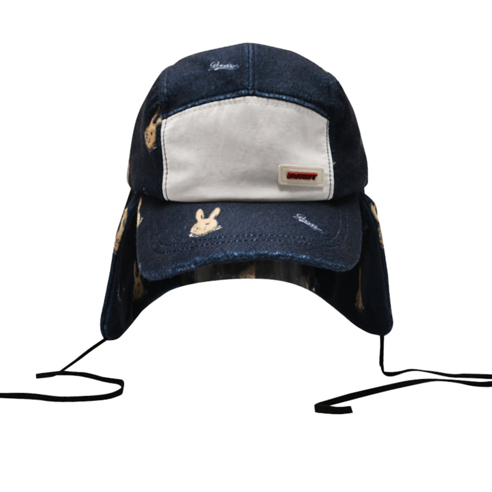 비에스래빗 2223 BSRABBIT BR PAT EARFLAP HAT NAVY 모자 이어플랩 햇 스냅백 볼캡