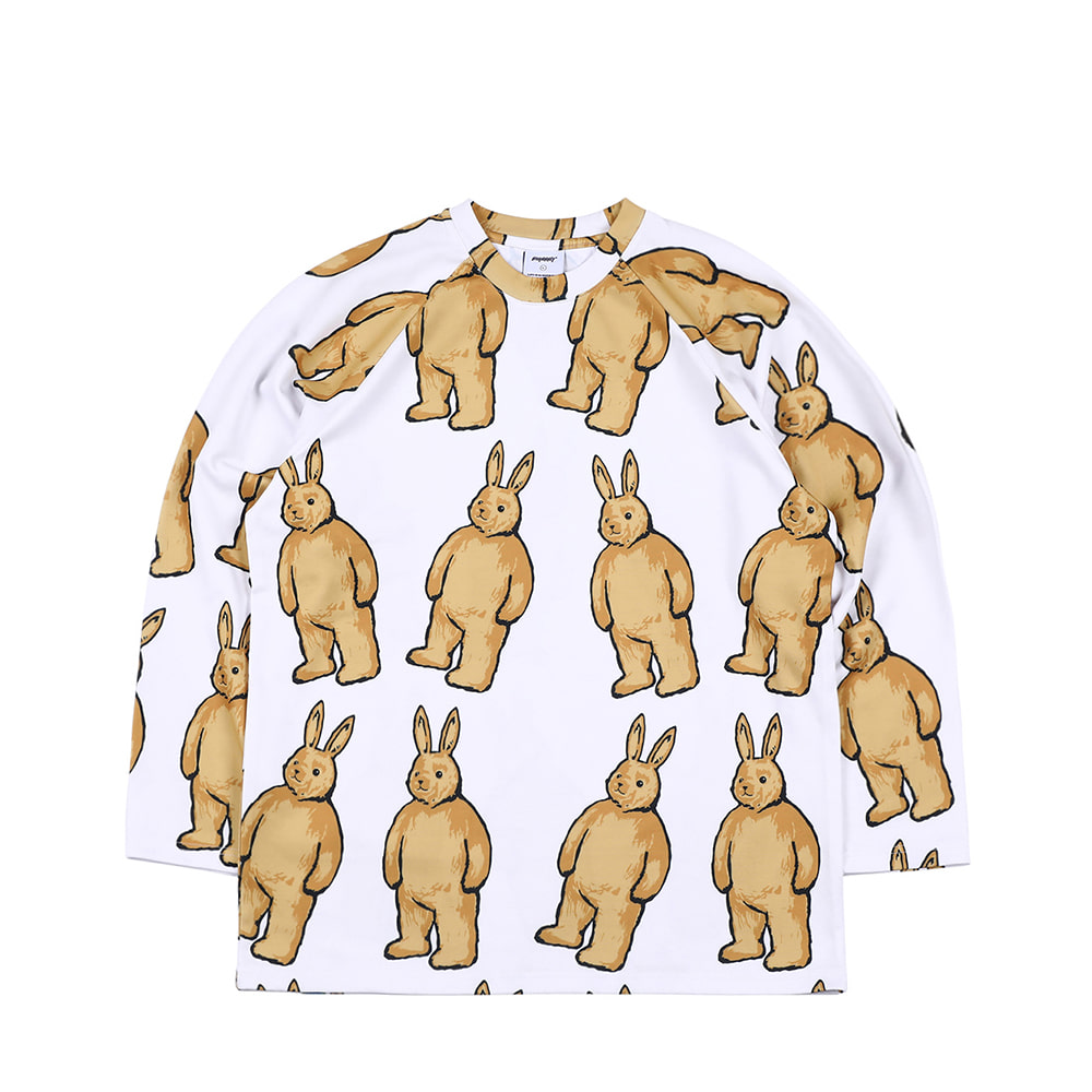 비에스래빗 2223 BSRABBIT BR PAT JERSEY LONG SLEEVE WHITE 스노우보드 롱 슬리브 긴팔 티셔츠 톨티