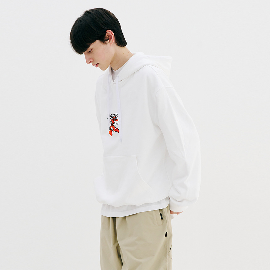 비에스래빗 2324 BSRABBIT BSRBT SUNDAY RABBIT EMBROIDERY HOODIE WHITE 스노우 보드복 후드 후디