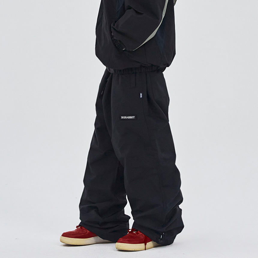 비에스래빗 2324 BSRABBIT BASIC LOGO WIDE TRACK PANTS BLACK 스노우 보드복 팬츠