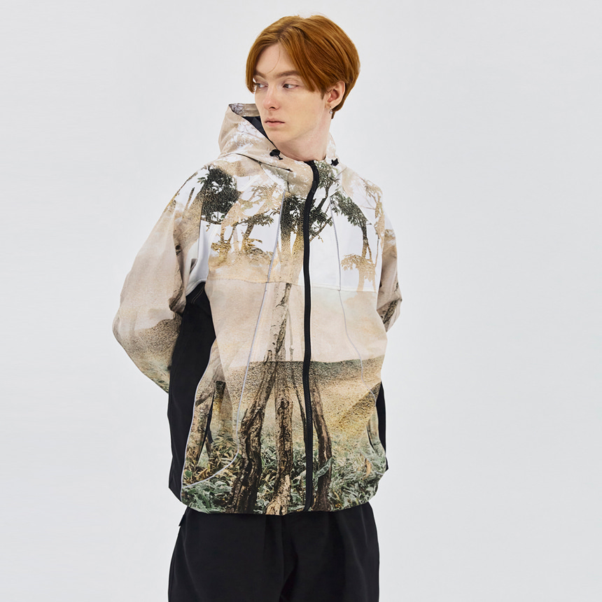 비에스래빗 2324 BSRABBIT PP STRETCH HOODED JACKET FOG FOREST 스노우 보드복 자켓