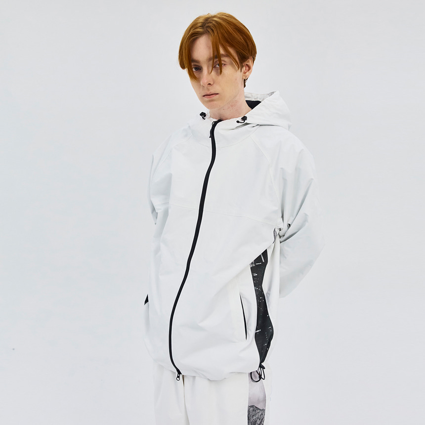 비에스래빗 2324 BSRABBIT MOUNTAIN CITY HOODED JACKET WHITE 스노우 보드복 자켓