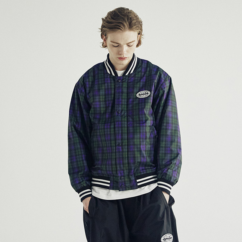 큐마일 2223 QMILE VASITY JACKET GREEN TARTAN 스노우 보드복 자켓