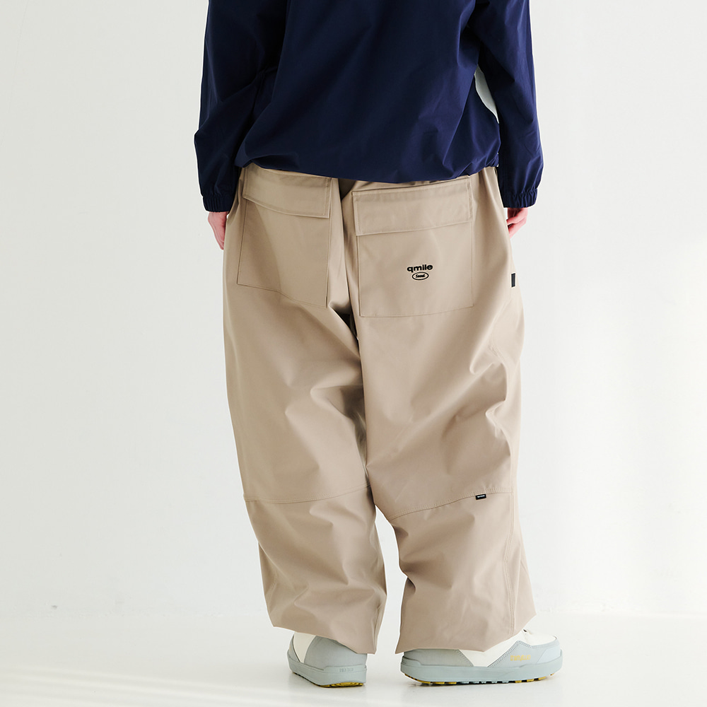 큐마일 2324 QMILE 461 NEWTRO BAGGY 3L TRACK PANTS BRIGHT BEIGE 스노우 보드복 팬츠