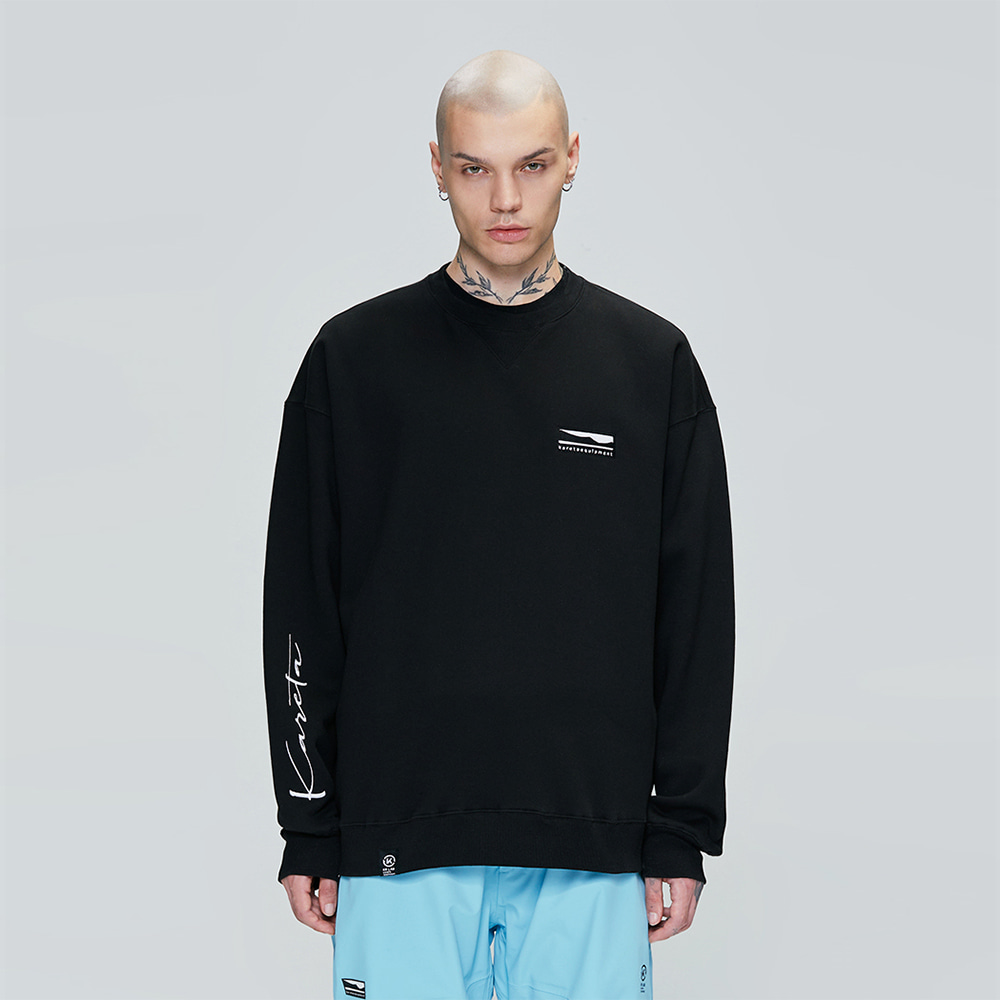 카레타 카레타 2324 KARETA MAX CREWNECK BLACK 스노우보드 크루넥 티셔츠 스웻 셔츠 맨투맨