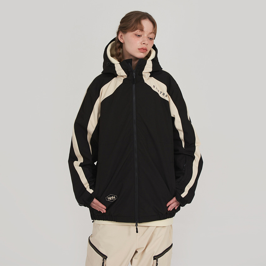 엔쓰리 엔쓰리 2324 NNN SLANTWISE JACKET BLACK / IVORY 스노우 보드복 자켓