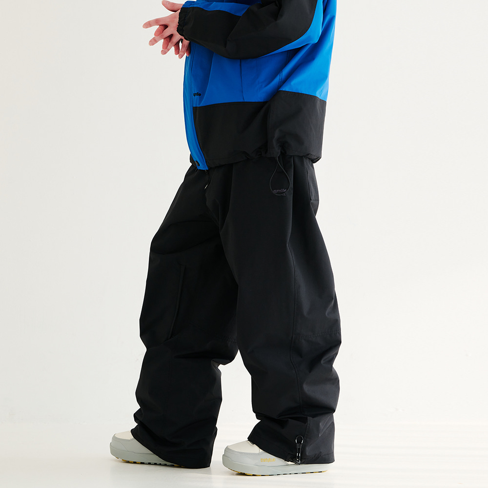 큐마일 2324 QMILE 442 NEWTRO BAGGY PANTS BLACK 스노우 보드복 팬츠