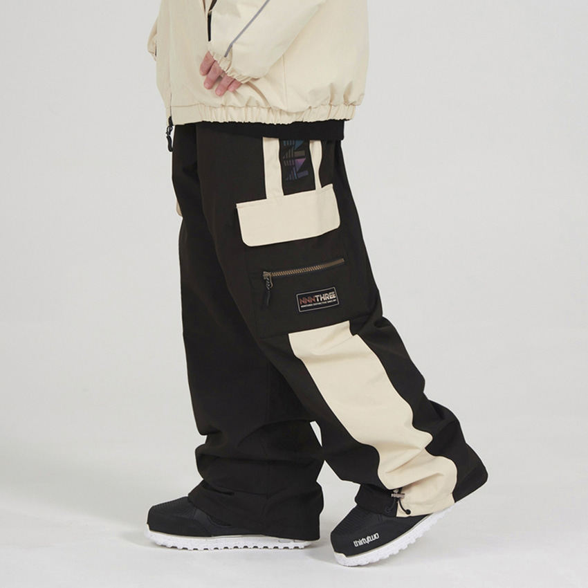 엔쓰리 엔쓰리 2324 NNN 2COLOR CAGO STANDARD PANTS BLACK / IVORY 스노우 보드복 팬츠