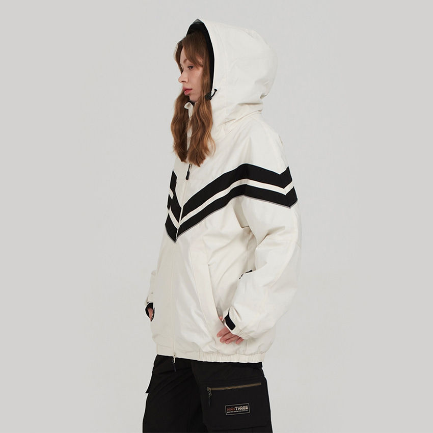 엔쓰리 엔쓰리 2324 NNN COMELY JACKET LIGHT IVORY / BLACK 스노우 보드복 자켓