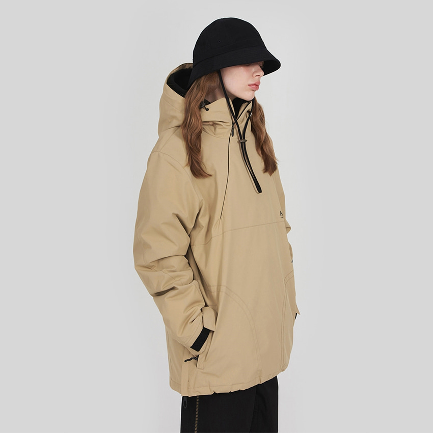 엔쓰리 엔쓰리 2324 NNN HIDE ANORAK JACKET BEIGE 스노우 보드복 아노락 자켓