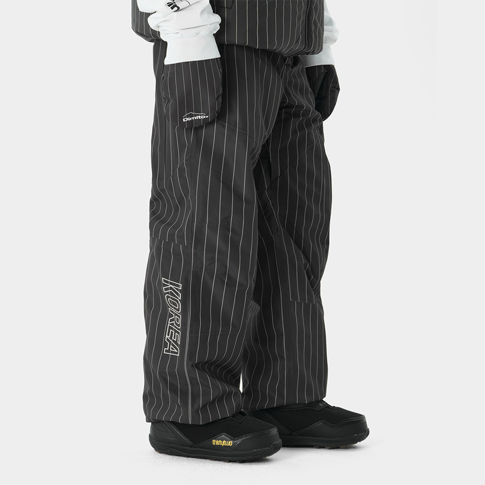 디미토 디미토 2324 DIMITO TEAM KOREA REPLICA 23 LEVEL 2L PANTS BLACK STRIPE (Standard fit) 스노우 보드복 팬츠