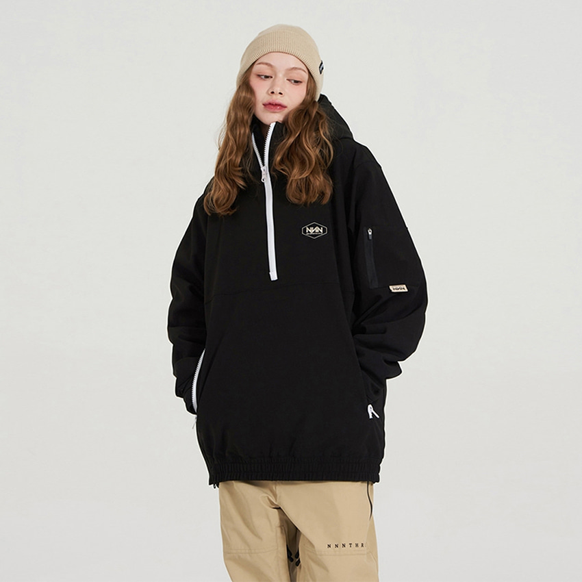 엔쓰리 엔쓰리 2324 NNN 3L TR100 HOOD ANORAK JACKET BLACK 스노우 보드복 아노락 자켓