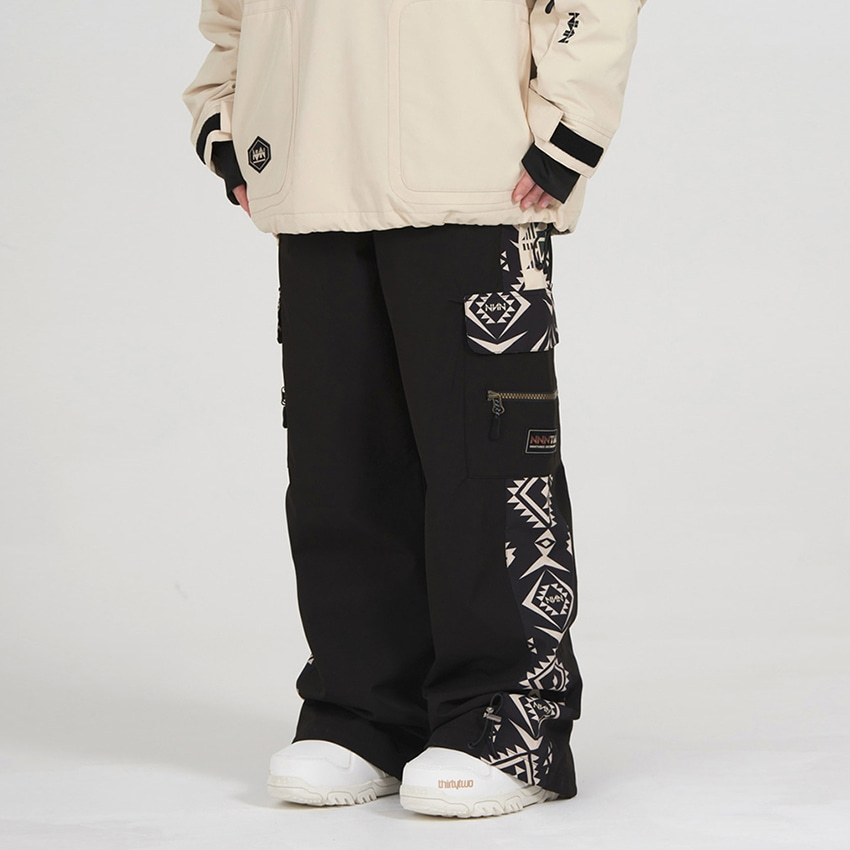 엔쓰리 엔쓰리 2324 NNN 2COLOR CAGO STANDARD PANTS BLACK / PATTERN 스노우 보드복 팬츠