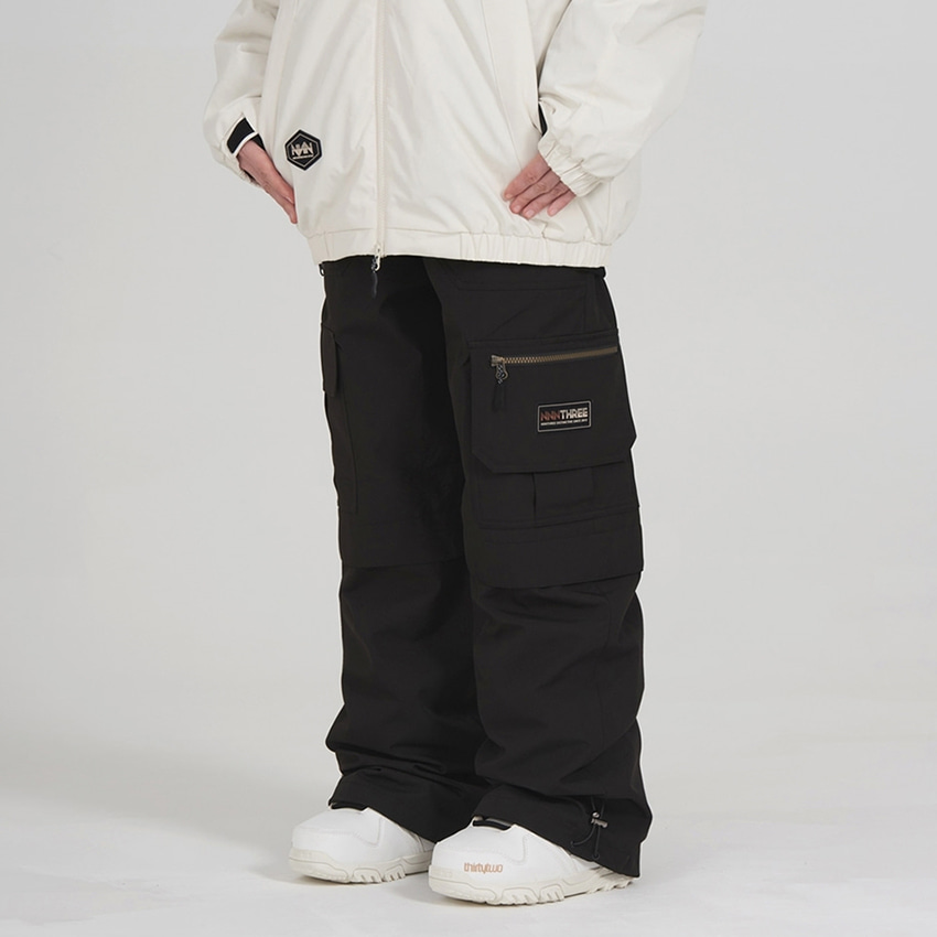 엔쓰리 엔쓰리 2324 NNN MOT33 CAGO STANDARD PANTS BLACK 스노우 보드복 팬츠