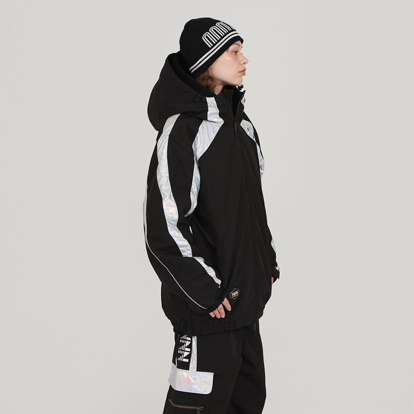 엔쓰리 엔쓰리 2324 NNN SLANTWISE JACKET BLACK / AURORA 스노우 보드복 자켓