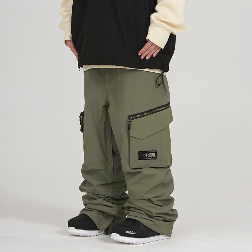 엔쓰리 엔쓰리 2324 NNN WIDE23 CAGO PANTS KHAKI LOOSE FIT 스노우 보드복 팬츠