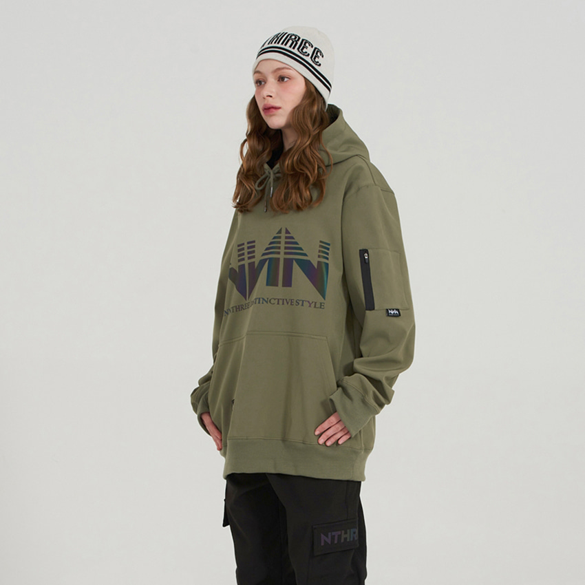 엔쓰리 엔쓰리 2324 NNN 3L WATERPROOF HOOD KHAKI 스노우 보드복 방수 후드