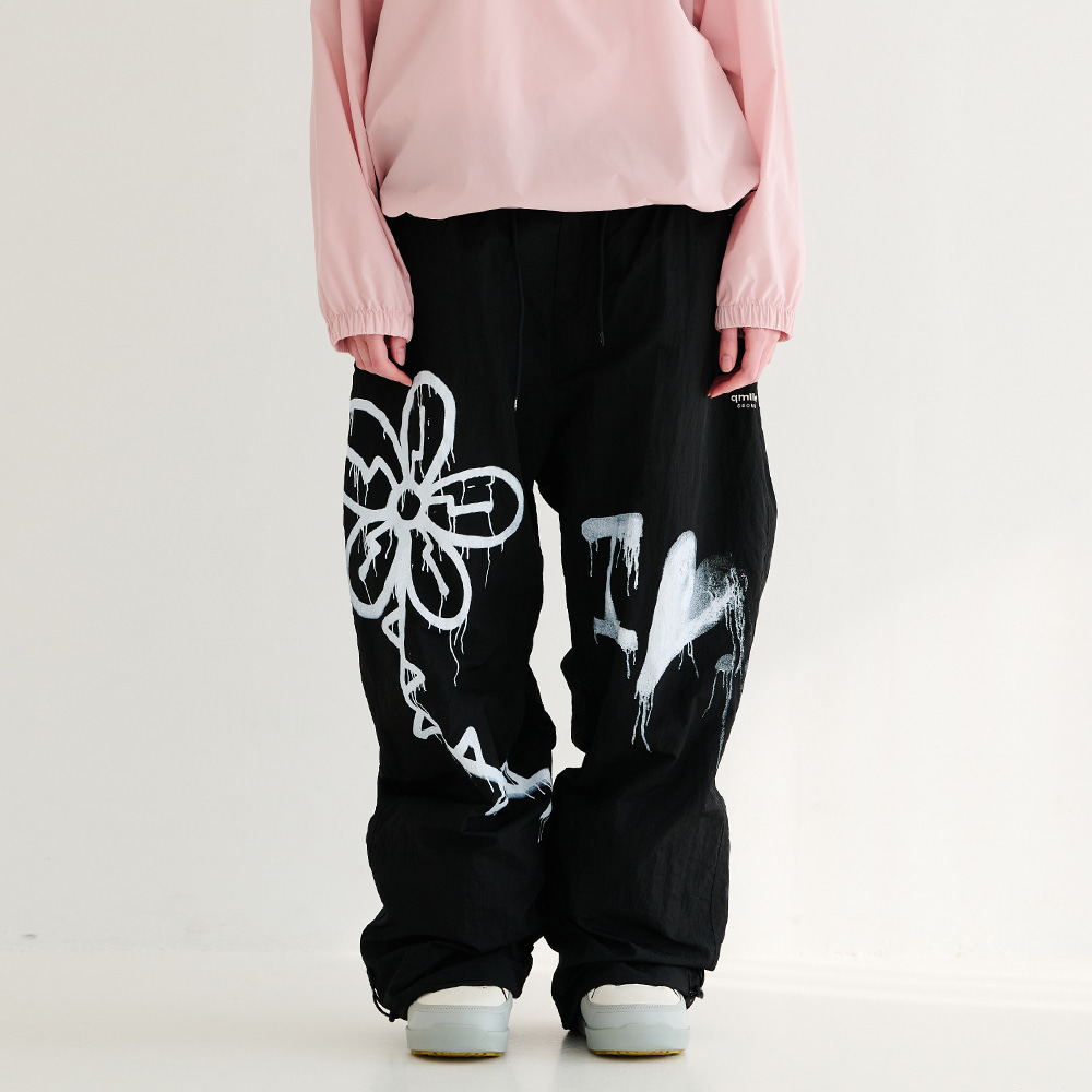 큐마일 2324 QMILE 443 NEWTRO BAGGY PANTS MSBLCK 스노우 보드복 팬츠