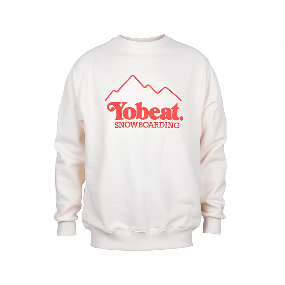 요비트 요비트 YOBEAT LOGO CREWNECK CREAM 스노우보드 크루넥 티셔츠 스웻 셔츠 맨투맨