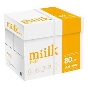 밀크베이지 미색용지 A4 복사용지(A4용지) 80g 2500매 1BOX